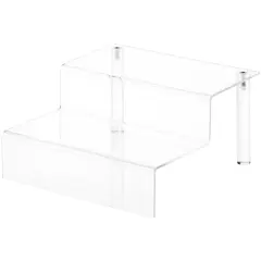 Plymor Clear Acrylic 2-Step Display Stairs, 4.25" H x 8" W x 8.5" D
