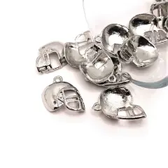 Silver Football Helmet Charms, 19x14mm
