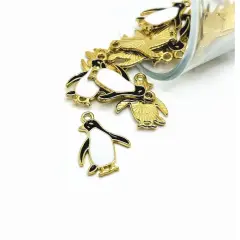 Enamel Penguin Charms, 23x17mm