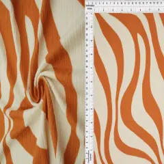 1 Yard 8X3 Yummy Rib Abstract Zebra Stretch Sublimation Fabric 58/60 Inches Wide MANGO