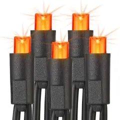 33ft 100 LED 5mm Wide Angle Orange Halloween String Lights