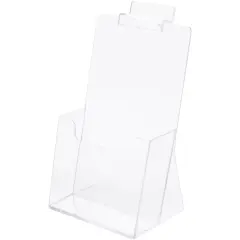 Plymor Clear Acrylic Tri-Fold Brochure Literature Holder (Countertop / Slatwall), Fits Documents Up to 4" Wide