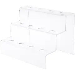 Plymor Clear Acrylic Wine Bottle Stopper Display Stairs, 6.25" H x 8.75" W x 6.5" D