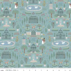 Emma Highbury Blue 43"/44" Fabric Per Yard