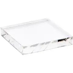 Plymor Clear Acrylic Square Standard-Edge Display Base, 1.25" W x 1.25" D x 0.25" H