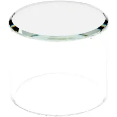 Plymor Clear Acrylic Cylinder Display Riser with Mirror Top, 2" H x 2.5" D