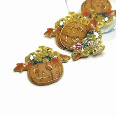 Halloween Jack O' Lantern Flower Basket Pendant, 33x38mm