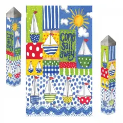 Sail Away Art Pole 20 Inches Tall Painted Peace Summer