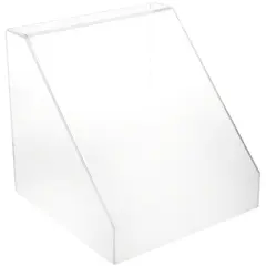 Plymor Clear Acrylic Slanted Front Display Case, 12" x 12" x 12" No Base