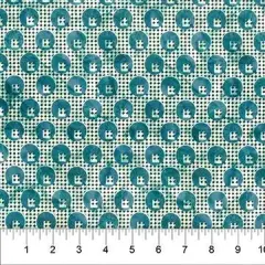 Banyan 83098-63 DOT PLAID - Teal 45" Fabric Per Yard