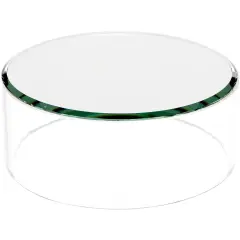 Plymor Clear Acrylic Cylinder Display Riser with Mirror Top, 2" H x 5" D
