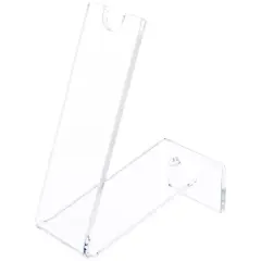 Plymor Clear Acrylic 1 Pen Display Holder (Angled-Front for Label), 4.25" H x 1.5" W x 3.625" D