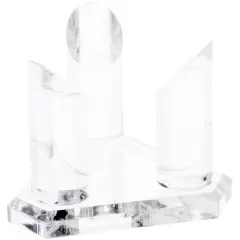 Plymor Clear Acrylic Base with 3 Prongs for Sphere or Ball, 2.375" H x 3.25" W x 2.75" D