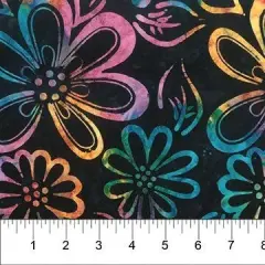 Banyan 83080-99 SCRIBBLES - It's Daisies - Black 45" Fabric Per Yard