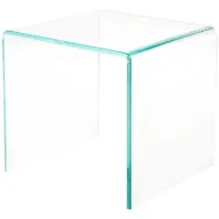 Plymor Clear Acrylic "Green Glass-Look Beveled Edge" Display Riser 10" x 10" x 10" (1/4" thick)