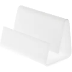 Plymor White Acrylic Deluxe Business Card / Postcard Holder, 3.5" W x 2.875" D x 2.125" H