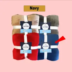 90x90" Solid Color Flannel Blanket Red, Coffee, Charcoal & Navy, 310g Single Layer