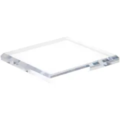 Plymor Clear Acrylic Square Beveled Display Base, 5" W x 5" D x 0.5" H