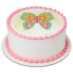 Butterfly Edible Cake Topper Image 7.5 Round