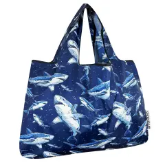 Wrapables Large Foldable Tote Nylon Reusable Grocery Bags, Great White