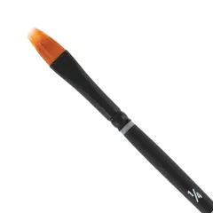 Creative Mark Beste Golden Taklon Filbert Rake 1/4" Artist Brush, Professional Watercolor Brushes, For Acrylic Painting, Short Handle, Sharp Edges, Hand-Tied & Shaped