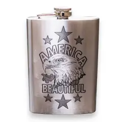 8oz America the Beautiful Stainless Steel Flask
