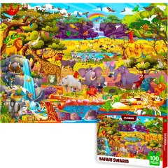 100 Pcs Jigsaw Puzzle for Kids | Safari Animals Learning Game
