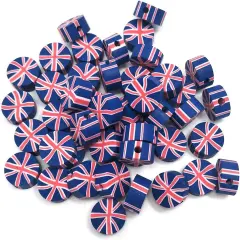 Round Flag Beads 300pcs Round Clay British Flag Beads