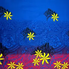 1 Yard Tiare Traditional Tattoo Gradient Cotton Fabric 44/45 Inches Width Blue