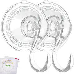 Wreath Hanger, Large Suction Cup - Clear