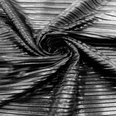 1 Yard Metallic Foil Accordion Pleated Polyester Fabric Lightweight Pleated Foil Sheer 58-60 inches width Black