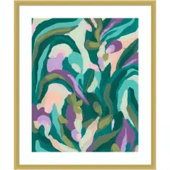 Jungle Wave I by June Erica Vess Wood Framed Wall Art Print
