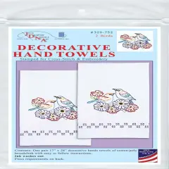 Jack Dempsey Stamped Decorative Hand Towels 17"X28"-2 Birds