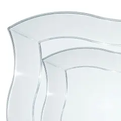 Clear Wave Plastic Dinnerware Value Set (120 Guests)