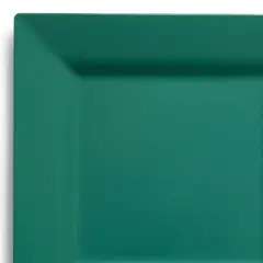 Hunter Green Square Plastic Dinner Plates - 9.5" (120 Plates)