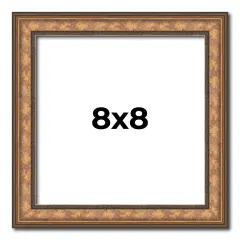 Square Slim Profile Gold Picture Frame - UV Acrylic, Foam Board Backing, Hanging Hardware