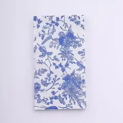 20 White 2 Ply Disposable Dinner Paper NAPKINS Blue Floral Design Party Events