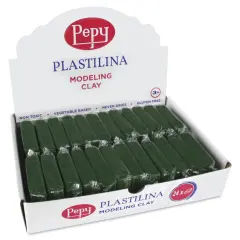 Pepy Plastilina Modeling Clay - Dark Green, 1.4 oz, Pkg of 24