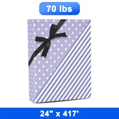 Classic Striped Gift Wrap 24" x 417" Roll 70 lbs