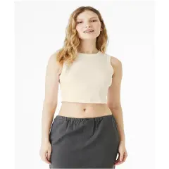 Bella + Canvas&reg; Ladies Micro Rib Muscle Crop Tank SOL NATURAL BLND