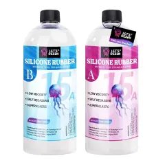 LET'S RESIN Silicone Mold Making Kit 63.48oz/3.968lbs,Non-Toxic And Food-safe Grade Mold Making Silicone Rubber,Silicone Mold Maker,Clear Liquid Molding Silicone Kit for Resin Molds, Silicone Molds Making