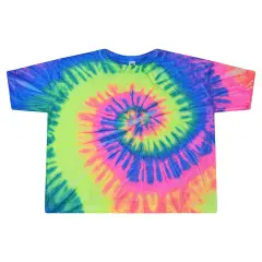 Tie Dye&reg; Ladies Cropped T Shirt NEON RAINBOW