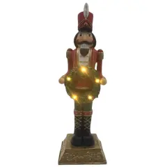 15" Nutcracker with LED Wreath &ndash; Festive Holiday Nutcracker Decor
