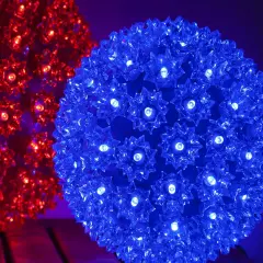 Perfect Holiday Clear Starlight Sphere 50 LED Christmas Lights Blue