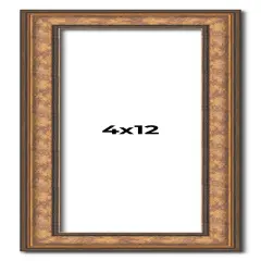 Panoramic Slim Profile Gold Picture Frame - UV Acrylic, Foam Board Backing, Hanging Hardware