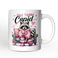 Valentines Snarky Racoon Mug, Not Today Cupid, Sarcastic Funny Racoon Lover Gift