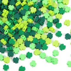 St. Patrick's Day Polymer Clay Beads, 300PCS Green Shamrock Clay Beads Heishi Spacer Beads for Bracelet Necklace Jewelry Making