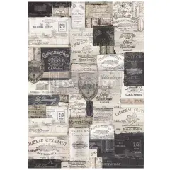 A1 Decoupage Fiber - Antique Labels - 1 sheet, A1 size