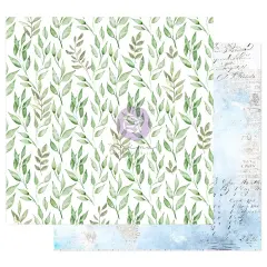Watercolor Floral Collection 12x12 Sheet - Peaceful Bliss - 10 sheet w foil details paper