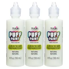 Tulip Puff Paint Glow Natural, Multi-Surface Craft Paint, 4 fl. oz. 3 Pack